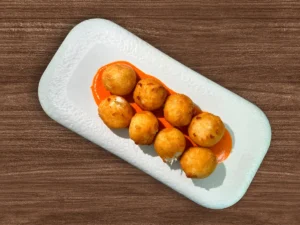 Buñuelos de Bacalao y Pimiento de piquillo